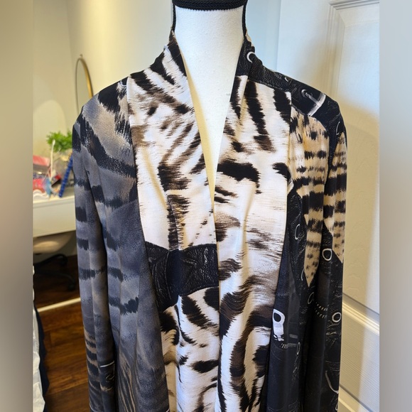 Frank Lyman Animal Print Open Cardigan Jacket | Size 14 | Made in Canada - Picture 5 of 7